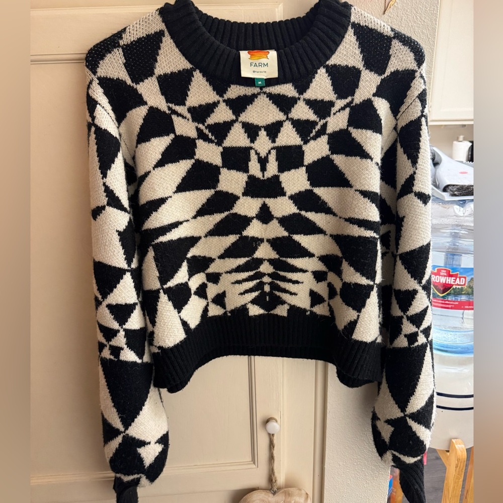 FARM Rio Monochrome Geometric Sweater